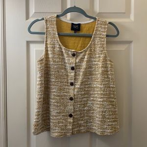 Yellow button down top